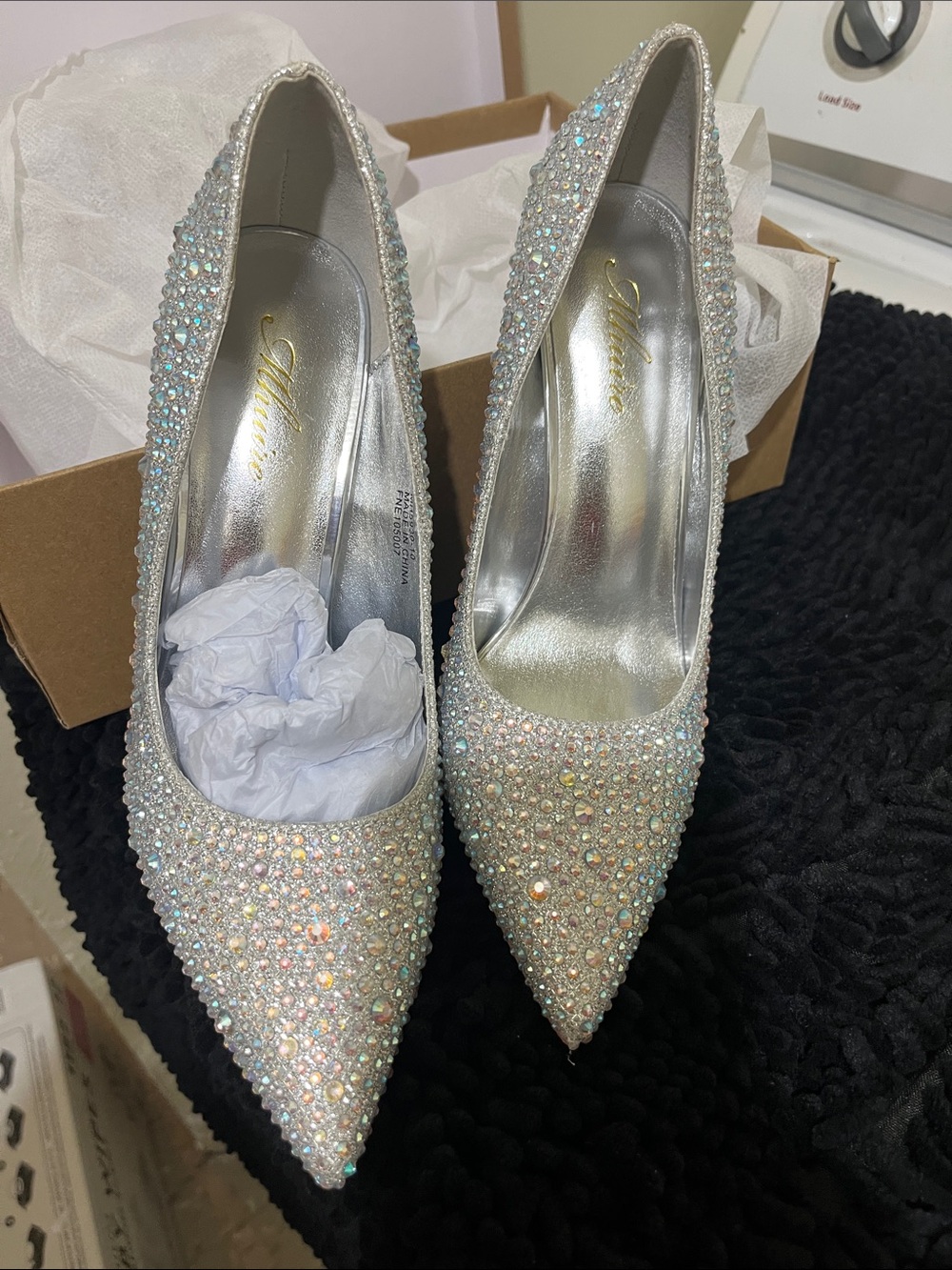 Allure Women's Iridescent Crystal Pointed Heels